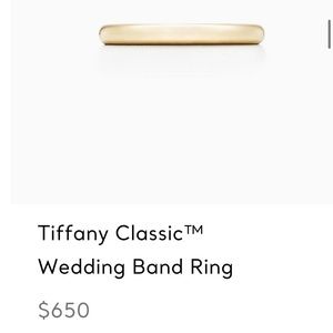 18k Tiffany & Co. 2mm Wedding Band